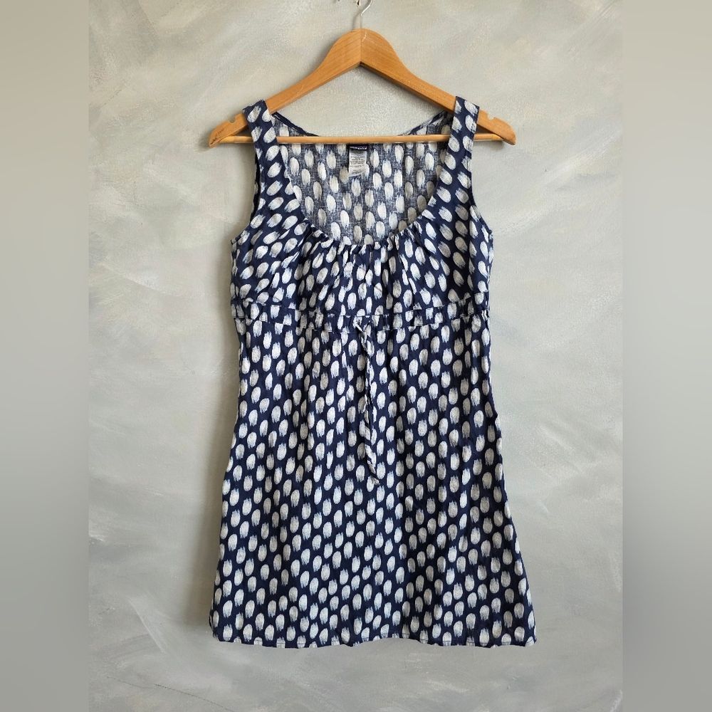 Patagonia Women’s Summer Sleeveless Hemp Organic Cotton Dress Size 4 Blue White